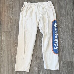 Madhappy logo size large Cream twill sweatpants with pockets